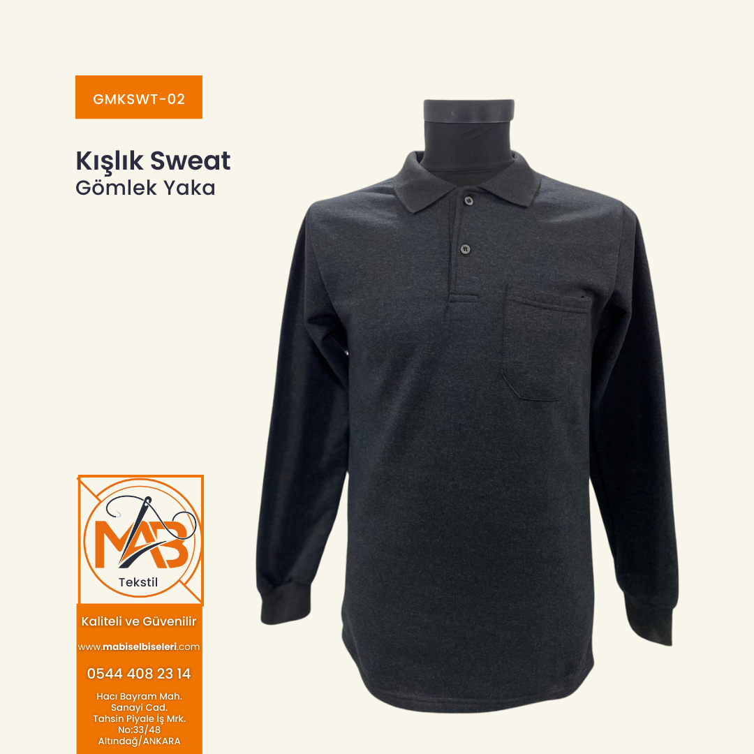 Gömlek Yaka Kışlık Sweat 